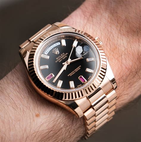 black face rose gold rolex|rolex datejust gold black dial.